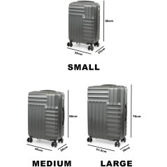 Pierre Cardin Soleil Hard Shell Suitcase Medium Wheeled Luggage Charcoal Grey