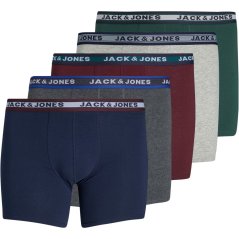 Jack and Jones Oliver 5-Pack Trunk Mens Plus Size Gy/Gr/Rd/Nv