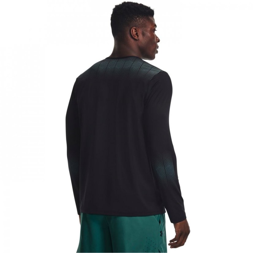 Under Armour Armour Ua Armourprint Ls Gym Top Mens Black/Teal