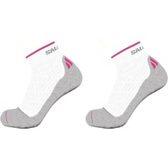 Salomon Ultra Quarter 2 Pack Running Socks Womens White/Pink