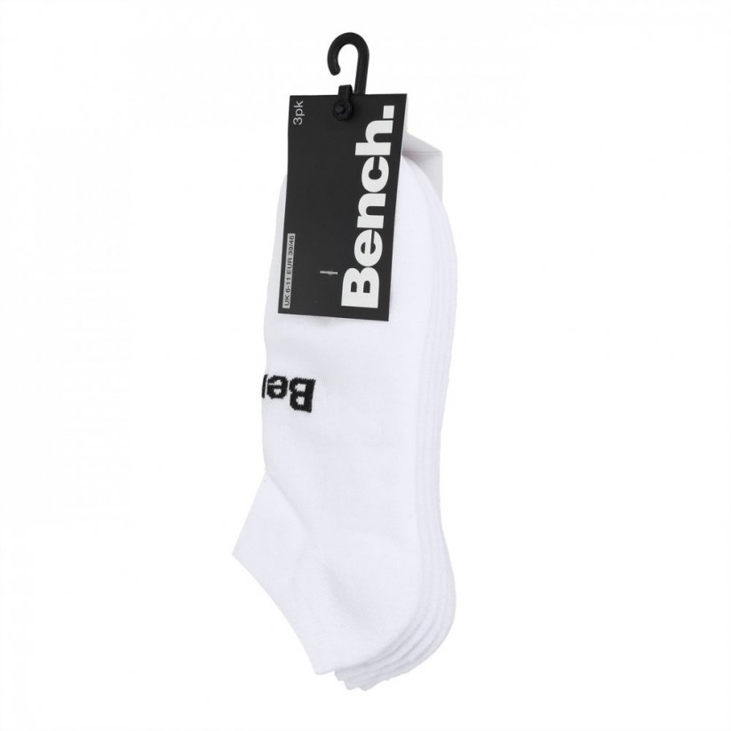 Bench Mens 3pk Trainer liners TOWELLY Whiite