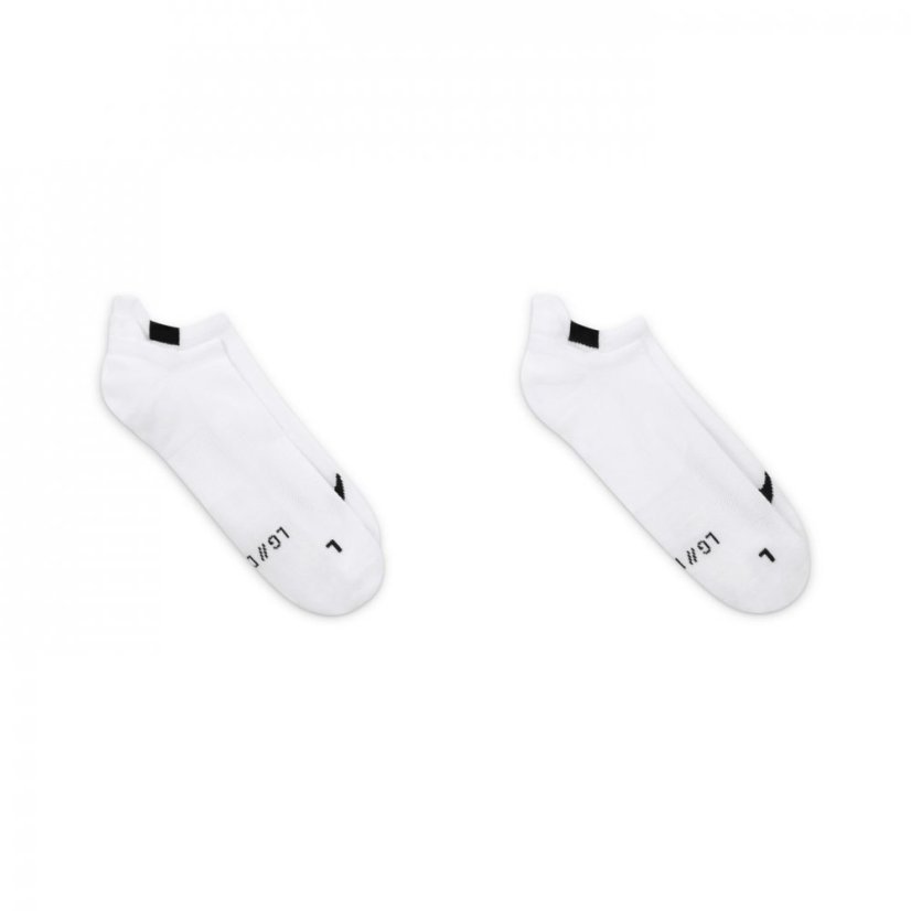 Nike Multiplier Running No-Show Socks (2 Pairs) White/Black