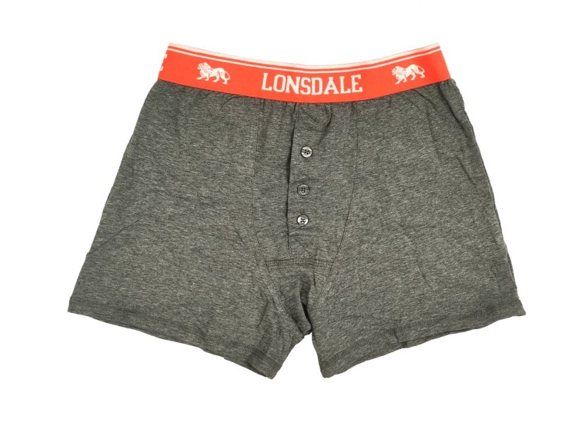 Lonsdale 2 Pack Boxers Mens Charcoal/Orange