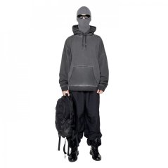 No Fear Oversized Hoody Washed Charcoal