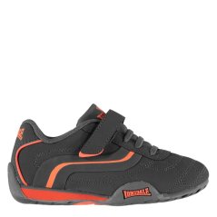 Lonsdale Camden Trainers Childrens Charcoal/Orange
