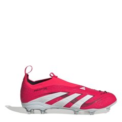 adidas Predator Elite Laceless Childrens Firm Ground Football Boots Red/White