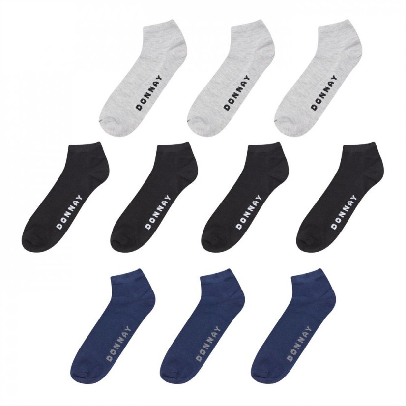 Donnay 10 pack trainer socks plus size mens Black