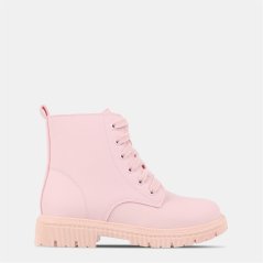 Miso Kids' Lace-Up Hiker Rugged Boots Pink