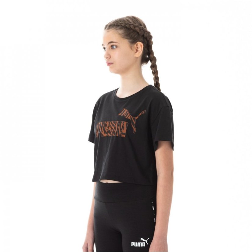 Puma Relaxed T-Shirt Juniors Black Crop