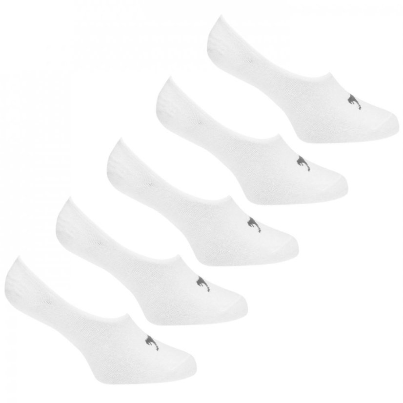 Slazenger Invisible 5 Pack Trainer Socks Mens White