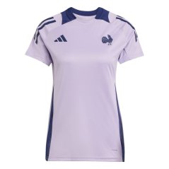 adidas France Rugby Performance T-Shirt 2025 Womens Powder Plum
