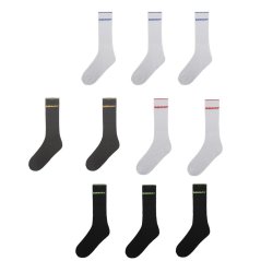 Donnay 10 Pack Crew Socks 12+ Bright Asst