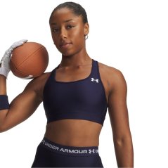 Under Armour Womens HeatGear® Mid Support Sports Bra Navy/White