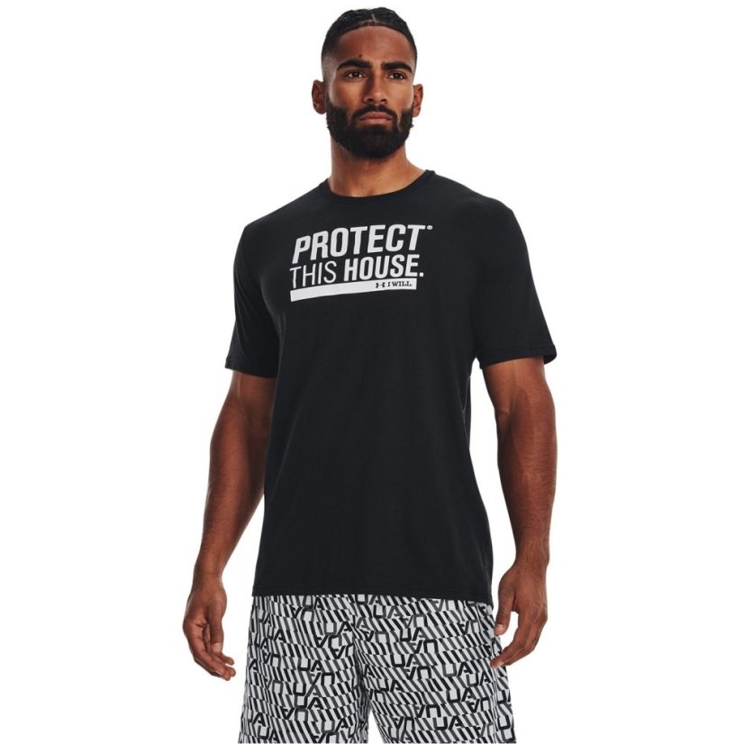 Under Armour Men's PROTECT THIS HOUSE Short-Sleeve Performance Gym Top Black