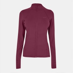 USA Pro Women's Core Fitness Long Sleeve Slim Fit Performance Training Jacket Dark Cherry