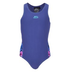 Slazenger Splice Racerback Swimsuit Junior Girls Navy