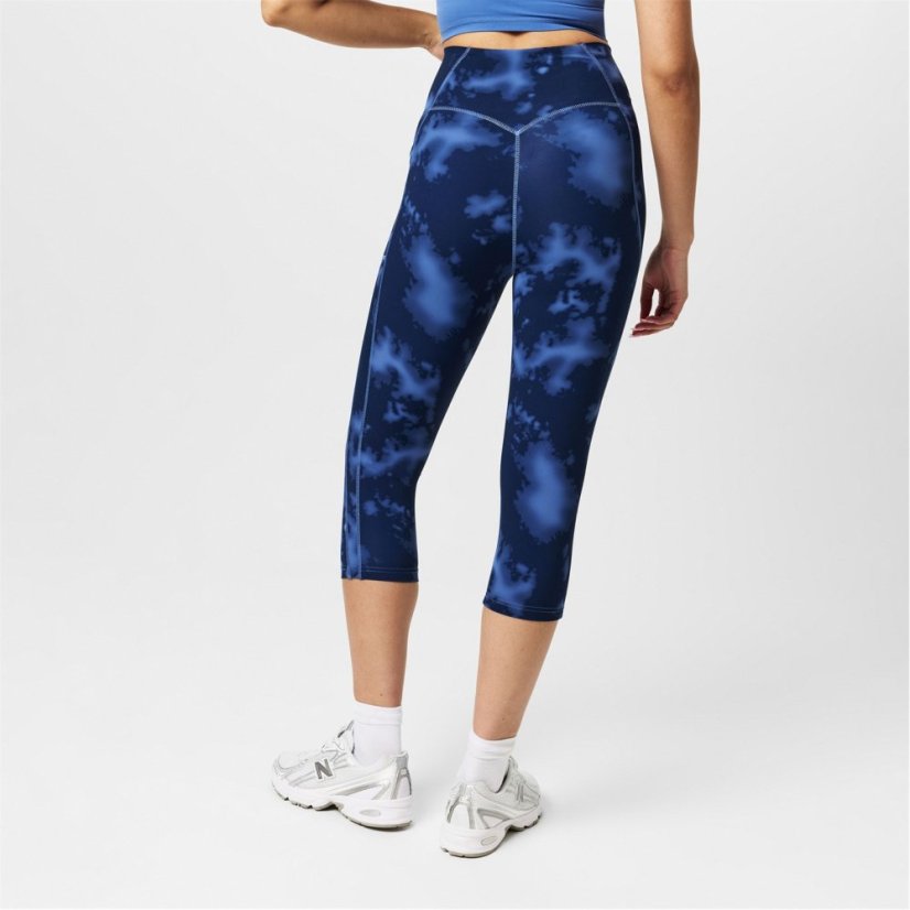 USA Pro USA Pro High Rise Capri Cropped Leggings Ladies Navy Acid Dye