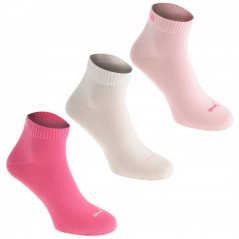 Puma Quarter Socks - 3 Pack Pink