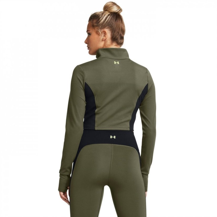 Under Armour Project Rock Cropped Gym Jacket Womens Green