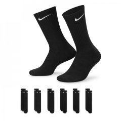 Nike 6-Pack Everyday Cushioned Training Crew Socks Black/White