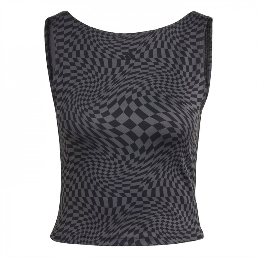 adidas Print Clash Yoga Tank Top Womens Gym black