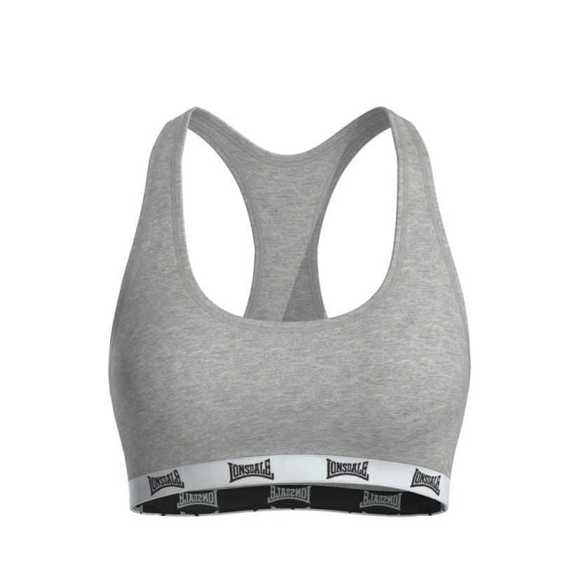 Lonsdale Sports Bra Ladies Grey Marl