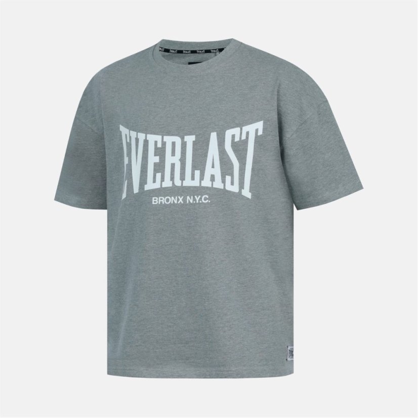 Everlast Men's Graphic Cotton Short Sleeve Oversized Fit T-Shirt Charcoal