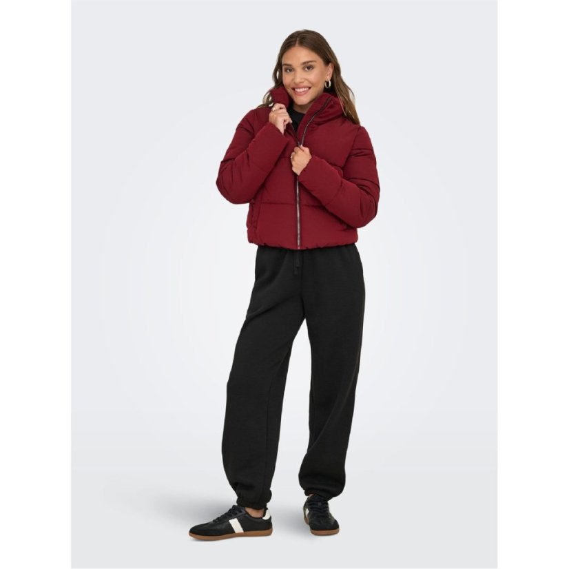 Only Dolly Short Puffer Jacket wine