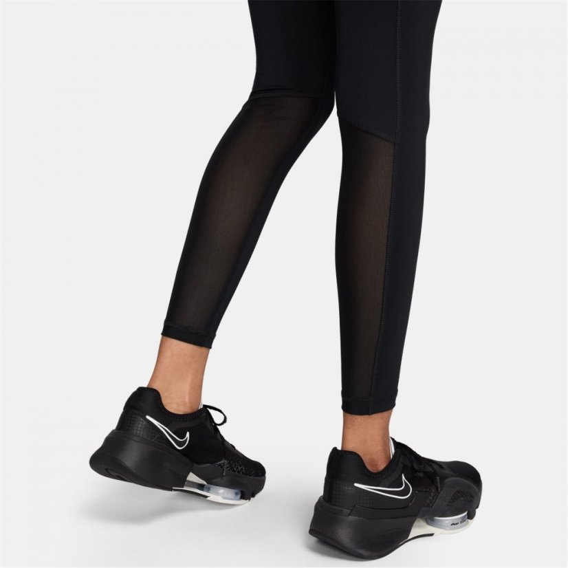 Nike Pro Women's Mid-Rise Mesh-Panelled Leggings Black/Lilac