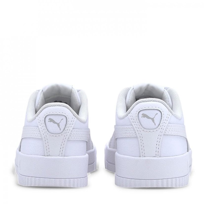 Puma Carina Leather Trainers Junior Girls White veľkosť 2