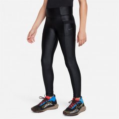 Nike Dri-FIT One Big Kids' (Girls') Leggings with Pockets Black/White