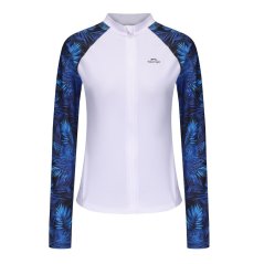 Slazenger Swim Jacket Womens White/Leaf AOP