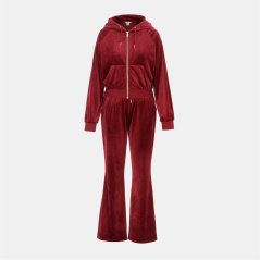 Miso Women's Velour Tracksuit Burgundy
