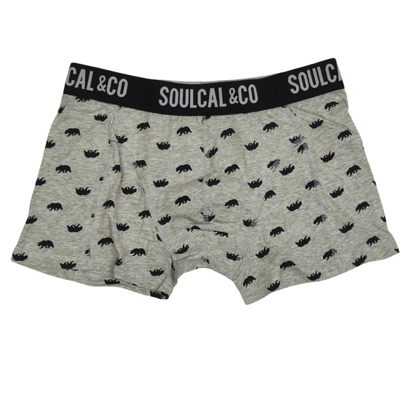 SoulCal 2 Pack Boxers Charc/GreyAOP