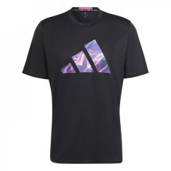 adidas HIIT T-Shirt Mens Black/Fuchsia