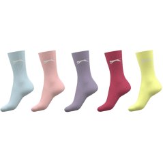 Slazenger 5 Pack Crew Socks Junior Colours