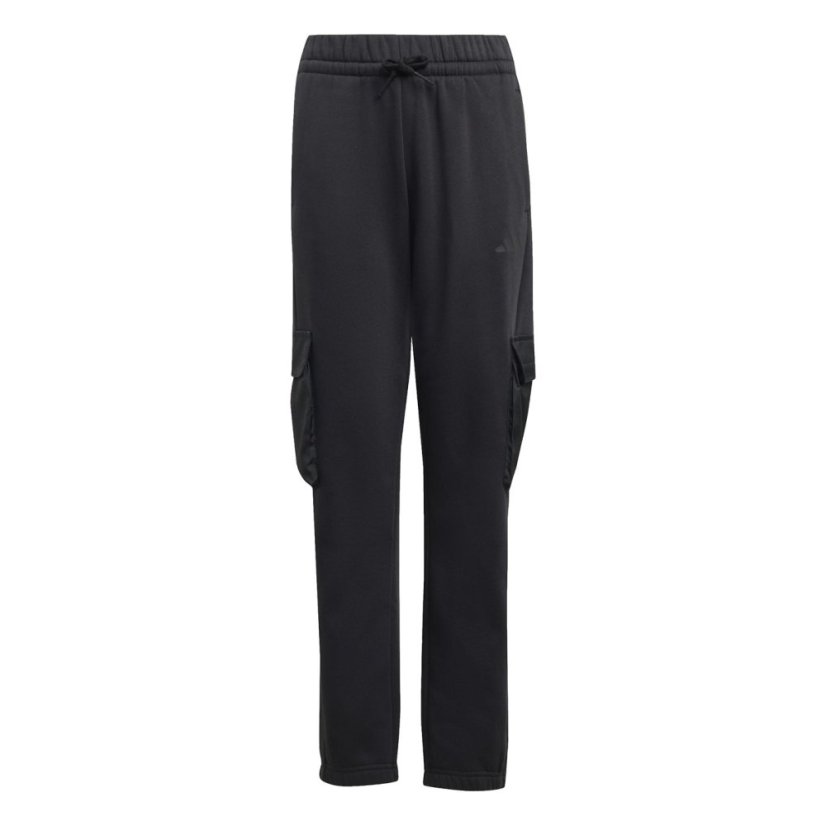 adidas Utility Fleece Cargo Joggers Juniors Black
