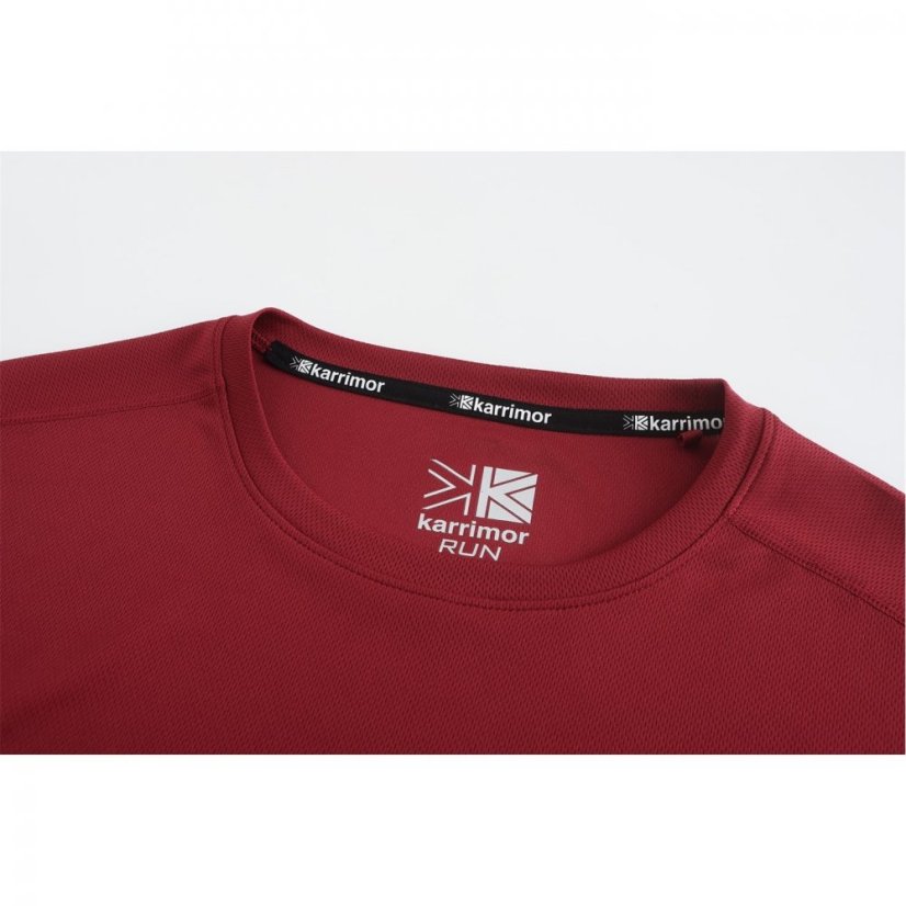 Karrimor Long Sleeve Run T Shirt Mens Maroon Red