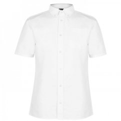 Firetrap Men's Classic Oxford Short Sleeve Shirt White