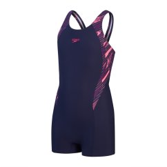 Speedo Girls HyperBoom Splice Legsuit Navy/Pink/Fandn