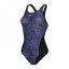 Speedo All-over Digital Record Breaker Swimsuit Womens Black/Blue