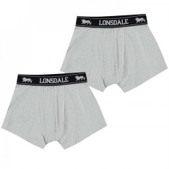 Lonsdale 2 Pack Trunk Shorts Junior Boys Grey