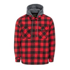 Gelert Men's Sherpa Fleece Long Sleeve Button-Up Sherpa Jacket Black/Red
