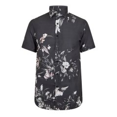 Criminal Damage Men's Sinclair Short Sleeve Dress Shirt Black/White