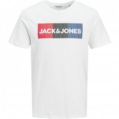 Jack and Jones Short Sleeve Logo pánské tričko Plus Size White