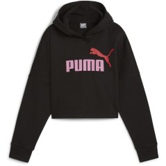 Puma Ess Logo Cropped Hoodie G Hoody Unisex Kids Puma Black