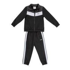 Slazenger Polyester Tracksuit Junior Black/Char/Wht