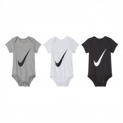 Nike Swoosh 3 Pack Bodysuit Baby White