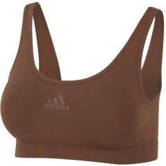 adidas Sport Active Seamless Micro Stretch Scoop Lounge Bra Toasted Mocha