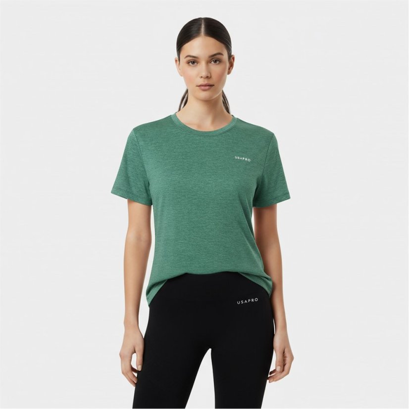 USA Pro Tech C Tee Womens Forest Green